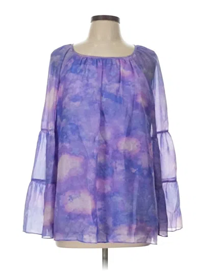 Pre-owned Jm Collection 3/4 Sleeve Blouse In Purple
