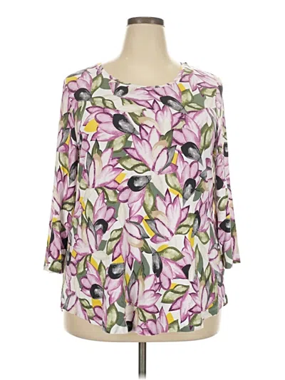 Pre-owned Jm Collection 3/4 Sleeve Blouse In Purple