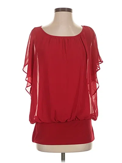 Jm Collection 3/4 Sleeve Blouse In Red
