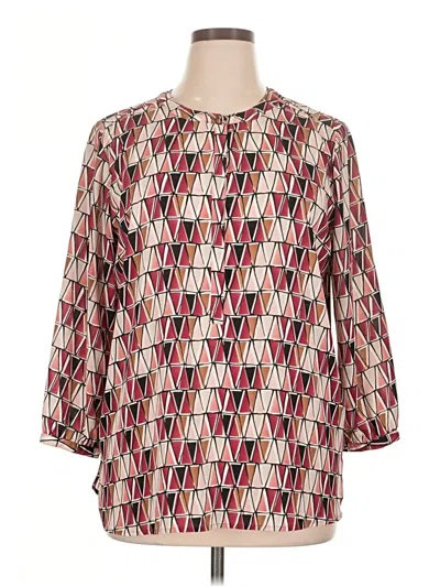 Pre-owned Jm Collection 3/4 Sleeve Blouse In Red