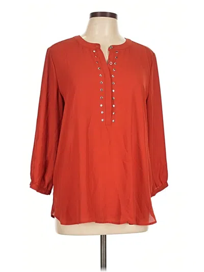 Pre-owned Jm Collection 3/4 Sleeve Blouse In Red