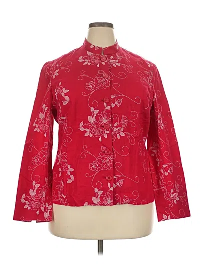 Pre-owned Jm Collection 3/4 Sleeve Blouse In Red