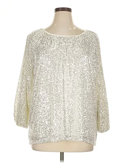 Pre-owned Jm Collection 3/4 Sleeve Blouse In Silver