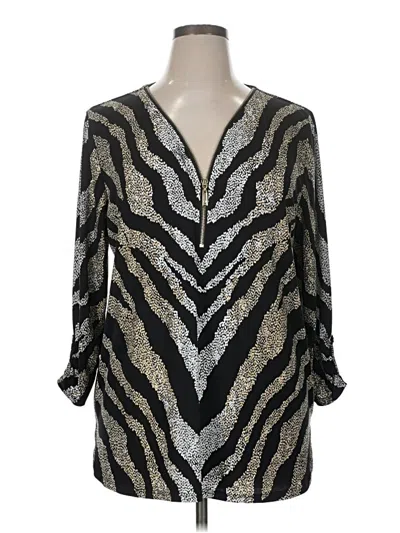 Pre-owned Jm Collection 3/4 Sleeve Blouse In Silver