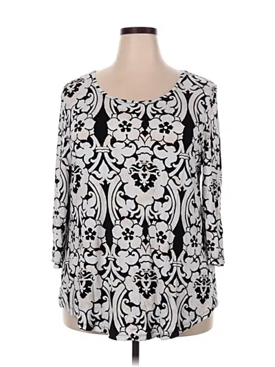 Pre-owned Jm Collection 3/4 Sleeve Blouse In Silver