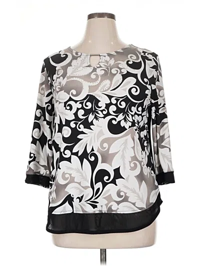 Pre-owned Jm Collection 3/4 Sleeve Blouse In Silver