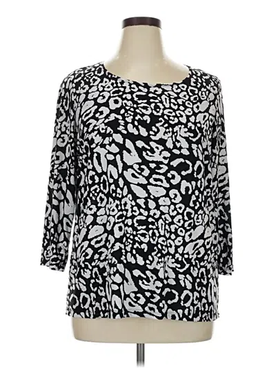 Pre-owned Jm Collection 3/4 Sleeve Blouse In Silver