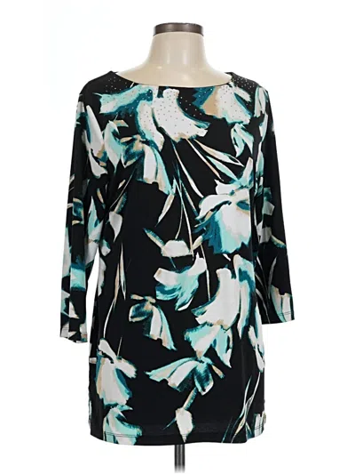 Pre-owned Jm Collection 3/4 Sleeve Blouse In Teal