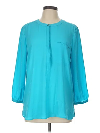Pre-owned Jm Collection 3/4 Sleeve Blouse In Teal