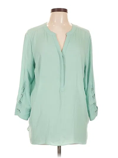 Pre-owned Jm Collection 3/4 Sleeve Blouse In Teal