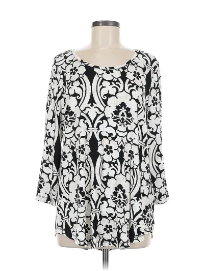 Pre-owned Jm Collection 3/4 Sleeve Blouse In White