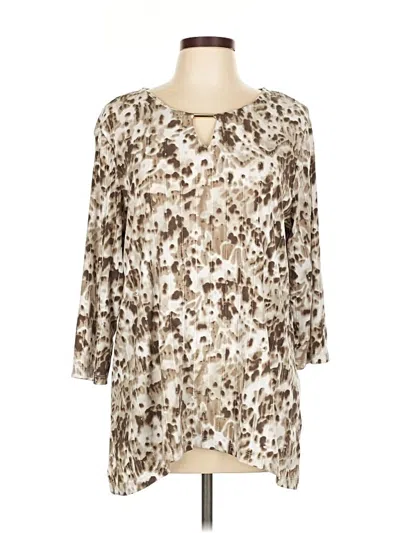 Pre-owned Jm Collection 3/4 Sleeve Blouse In White