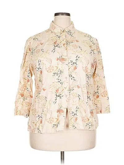 Pre-owned Jm Collection 3/4 Sleeve Blouse In White