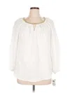Jm Collection 3/4 Sleeve Blouse In White