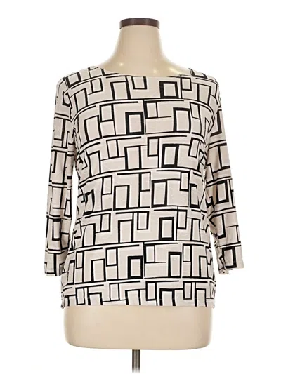 Pre-owned Jm Collection 3/4 Sleeve Blouse In White