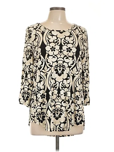 Pre-owned Jm Collection 3/4 Sleeve Blouse In White