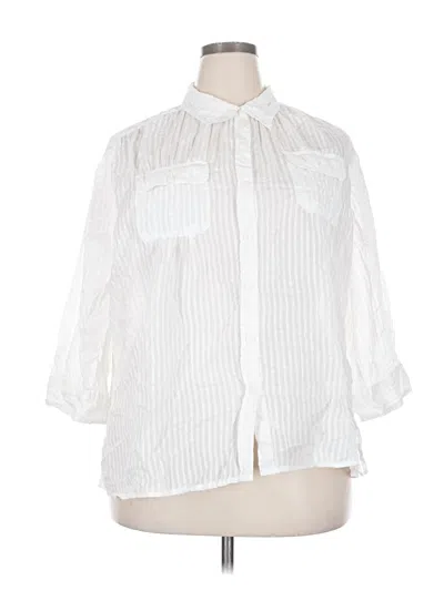 Pre-owned Jm Collection 3/4 Sleeve Blouse In White