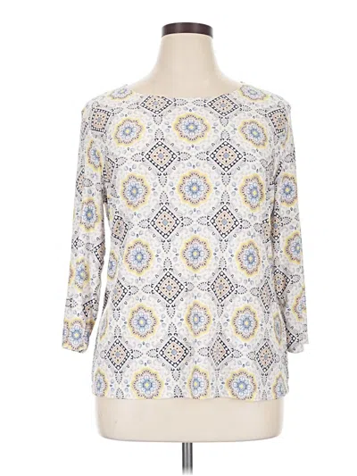 Pre-owned Jm Collection 3/4 Sleeve Blouse In White