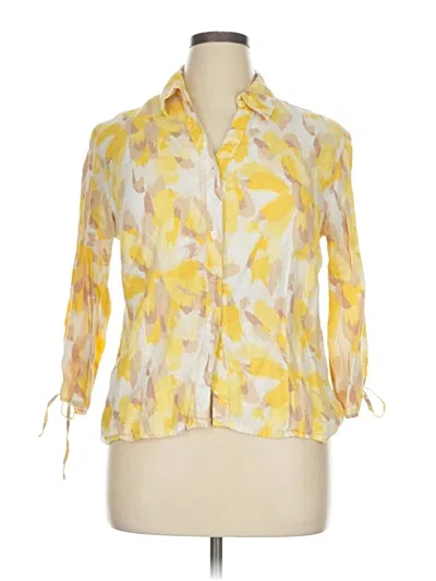 Pre-owned Jm Collection 3/4 Sleeve Blouse In Yellow
