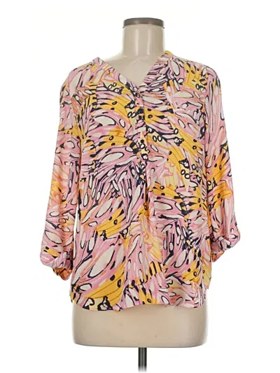 Pre-owned Jm Collection 3/4 Sleeve Blouse In Yellow