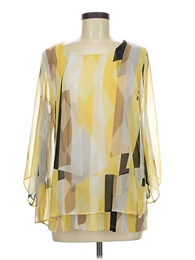 Pre-owned Jm Collection 3/4 Sleeve Blouse In Yellow