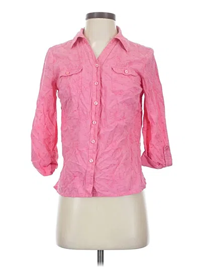 Pre-owned Jm Collection 3/4 Sleeve Button Down Shirt In Pink