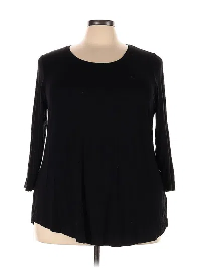 Pre-owned Jm Collection 3/4 Sleeve T-shirt In Black