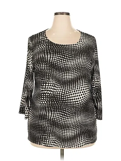 Jm Collection 3/4 Sleeve T-shirt In Black