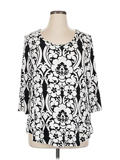 Pre-owned Jm Collection 3/4 Sleeve T-shirt In Black