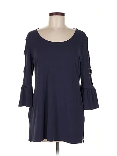 Pre-owned Jm Collection 3/4 Sleeve T-shirt In Blue