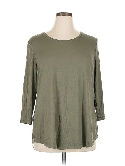 Pre-owned Jm Collection 3/4 Sleeve T-shirt In Green