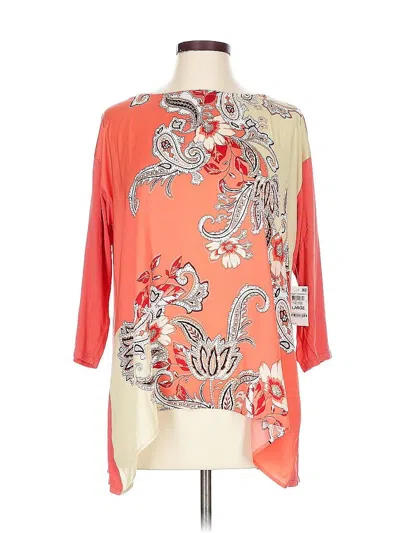 Pre-owned Jm Collection 3/4 Sleeve T-shirt In Orange