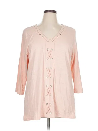 Pre-owned Jm Collection 3/4 Sleeve T-shirt In Pink