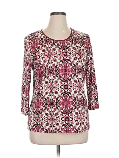 Pre-owned Jm Collection 3/4 Sleeve T-shirt In Pink