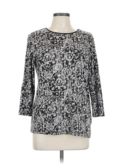 Pre-owned Jm Collection 3/4 Sleeve T-shirt In Silver