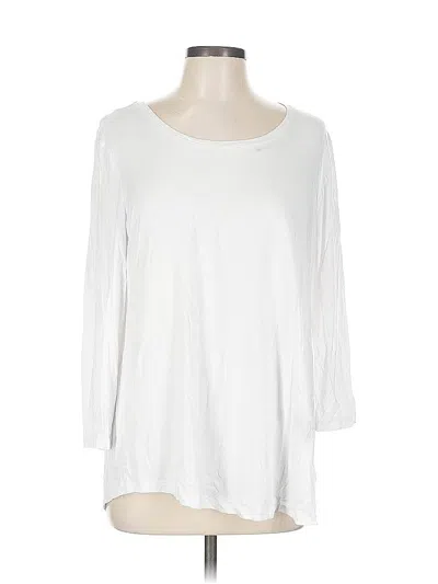 Pre-owned Jm Collection 3/4 Sleeve T-shirt In White