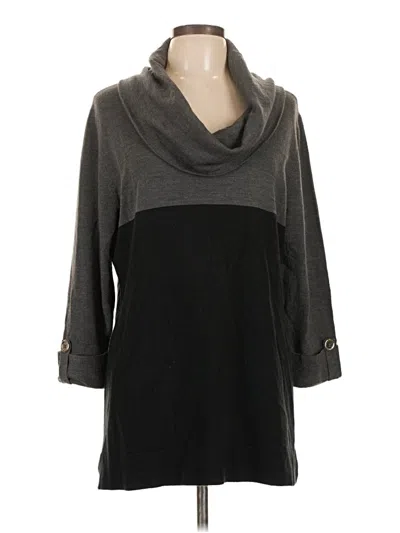 Pre-owned Jm Collection 3/4 Sleeve Top Gray Cowl Neck Tops