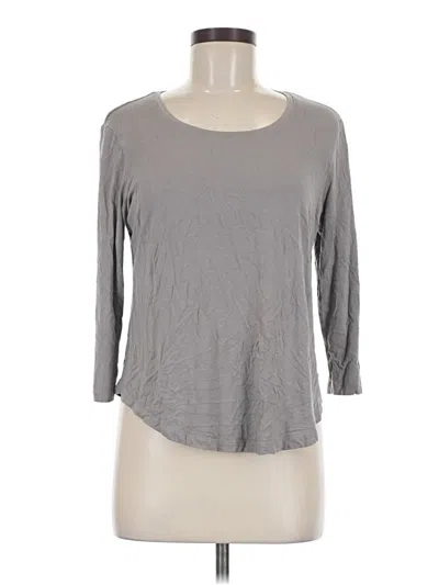 Pre-owned Jm Collection 3/4 Sleeve Top Gray Scoop Neck Tops