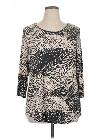 Pre-owned Jm Collection 3/4 Sleeve Top Ivory Boatneck Tops In White