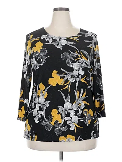 Pre-owned Jm Collection 3/4 Sleeve T-shirt In Black