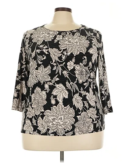 Pre-owned Jm Collection 3/4 Sleeve T-shirt In Black