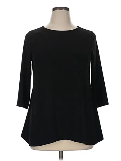 Pre-owned Jm Collection 3/4 Sleeve T-shirt In Black