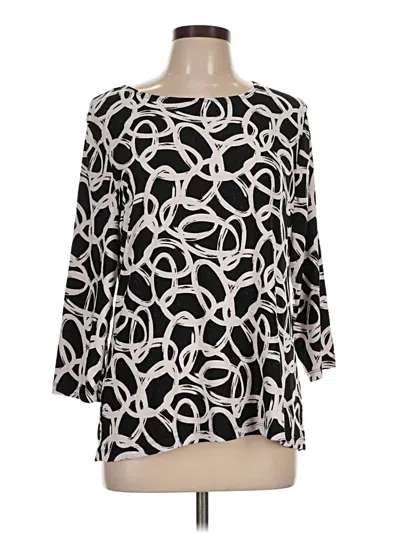 Pre-owned Jm Collection 3/4 Sleeve T-shirt In Black