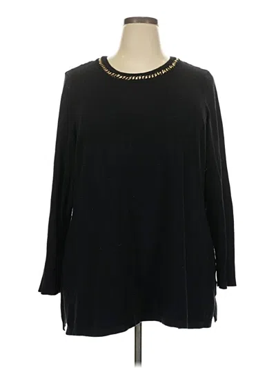Pre-owned Jm Collection 3/4 Sleeve T-shirt In Black