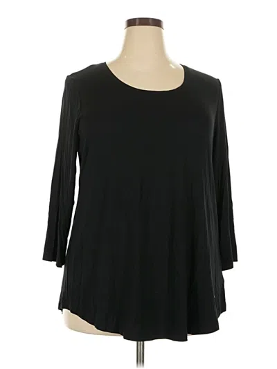 Pre-owned Jm Collection 3/4 Sleeve T-shirt In Black