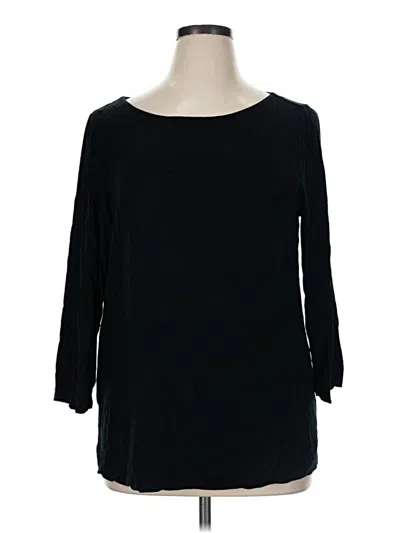 Pre-owned Jm Collection 3/4 Sleeve T-shirt In Black