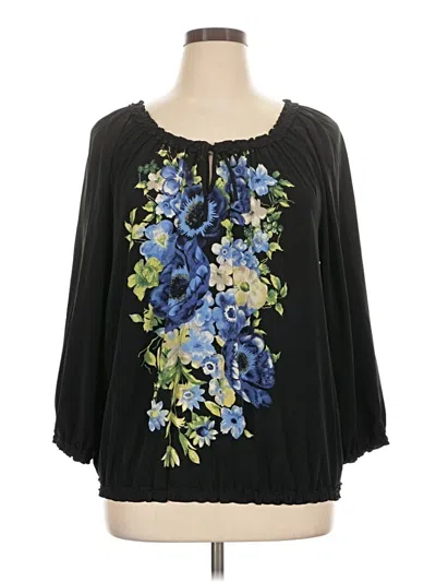 Pre-owned Jm Collection 3/4 Sleeve T-shirt In Black
