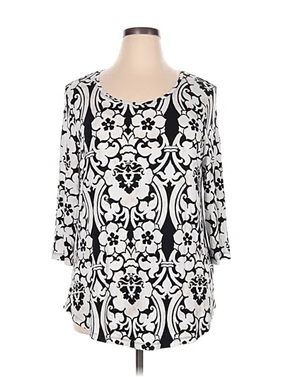 Pre-owned Jm Collection 3/4 Sleeve T-shirt In Black