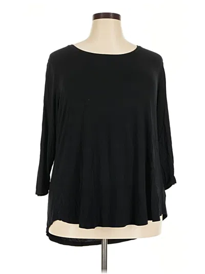 Pre-owned Jm Collection 3/4 Sleeve T-shirt In Black