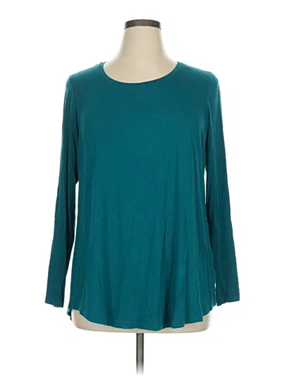 Pre-owned Jm Collection 3/4 Sleeve T-shirt In Blue